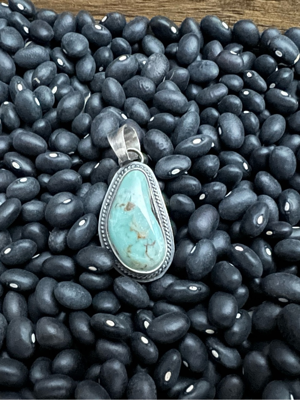 Sterling Silver Dry Creek Turquoise Teardrop Pendant